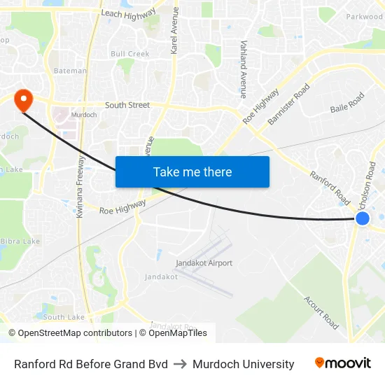 Ranford Rd Before Grand Bvd to Murdoch University map