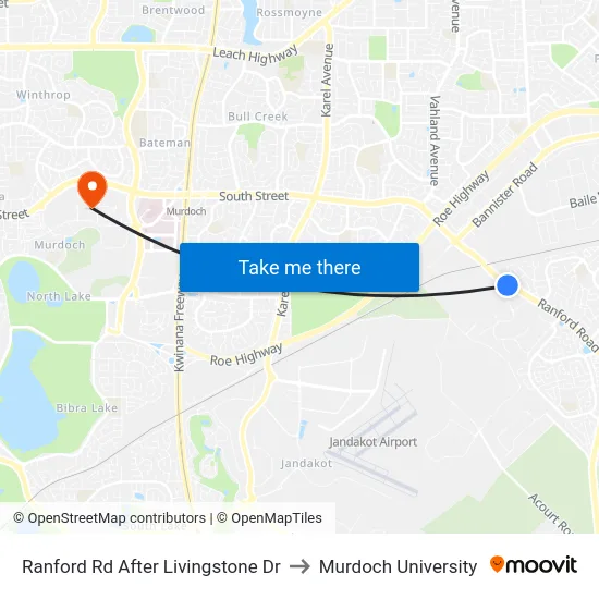 Ranford Rd After Livingstone Dr to Murdoch University map