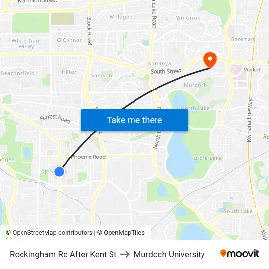 Rockingham Rd After Kent St to Murdoch University map