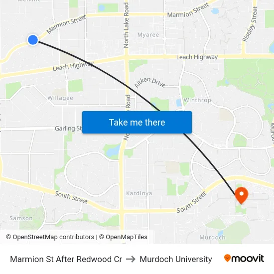 Marmion St After Redwood Cr to Murdoch University map