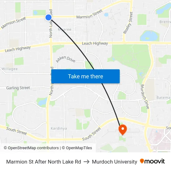Marmion St After North Lake Rd to Murdoch University map