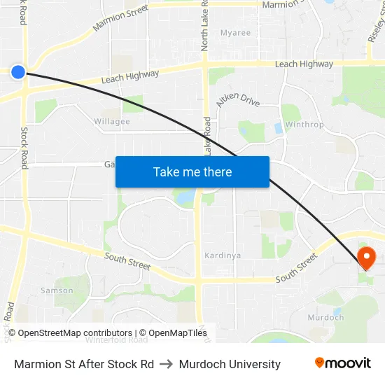 Marmion St After Stock Rd to Murdoch University map