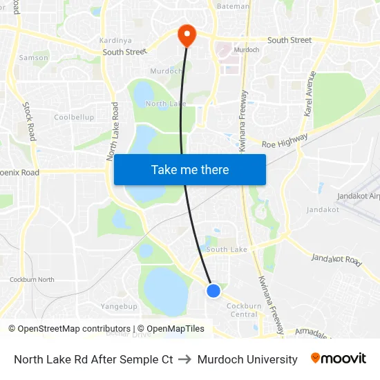 North Lake Rd After Semple Ct to Murdoch University map