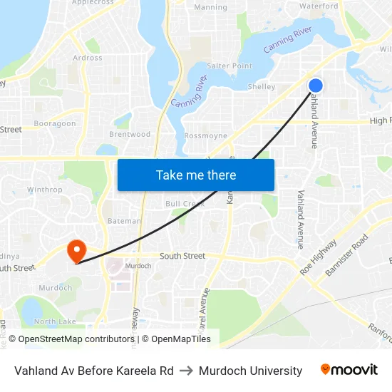 Vahland Av Before Kareela Rd to Murdoch University map