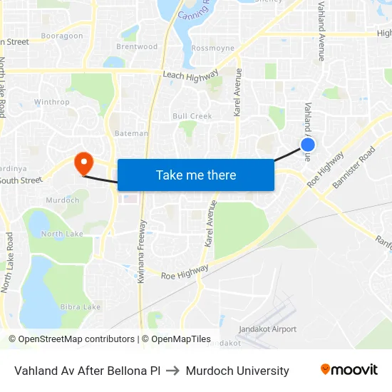 Vahland Av After Bellona Pl to Murdoch University map