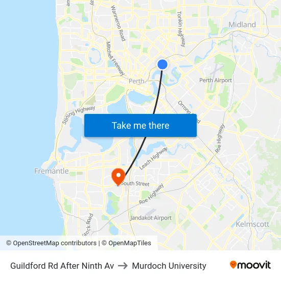 Guildford Rd After Ninth Av to Murdoch University map