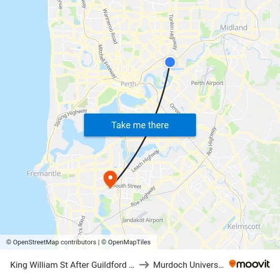 King William St After Guildford Rd to Murdoch University map