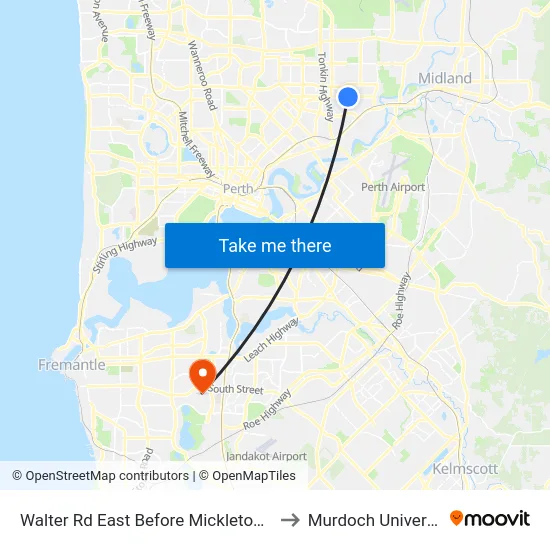 Walter Rd East Before Mickleton Tce to Murdoch University map