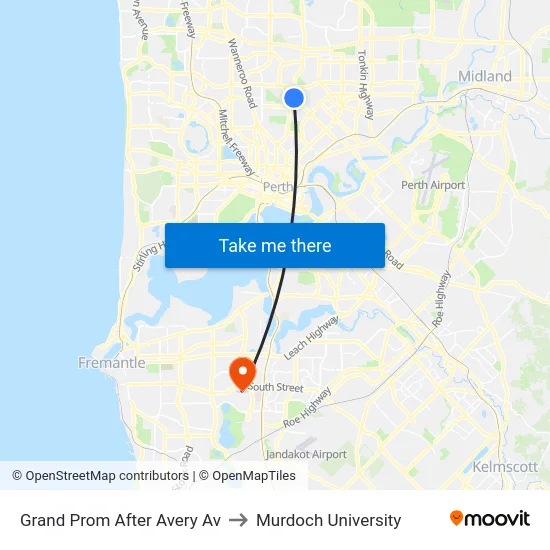 Grand Prom After Avery Av to Murdoch University map