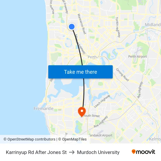 Karrinyup Rd After Jones St to Murdoch University map
