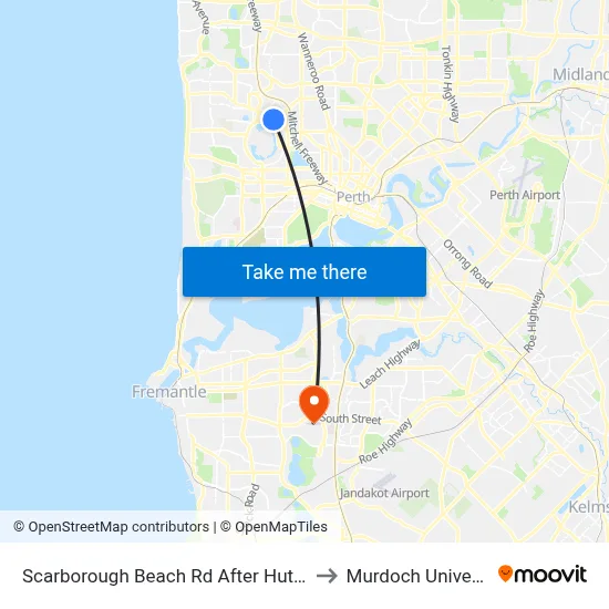 Scarborough Beach Rd After Hutton St to Murdoch University map
