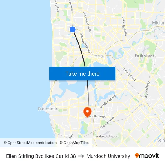 Ellen Stirling Bvd Ikea Cat Id 38 to Murdoch University map