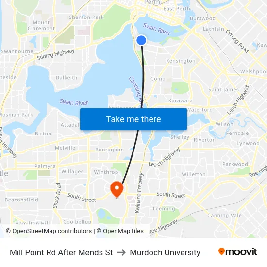 Mill Point Rd After Mends St to Murdoch University map