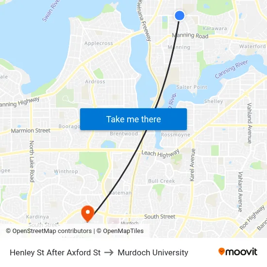 Henley St After Axford St to Murdoch University map