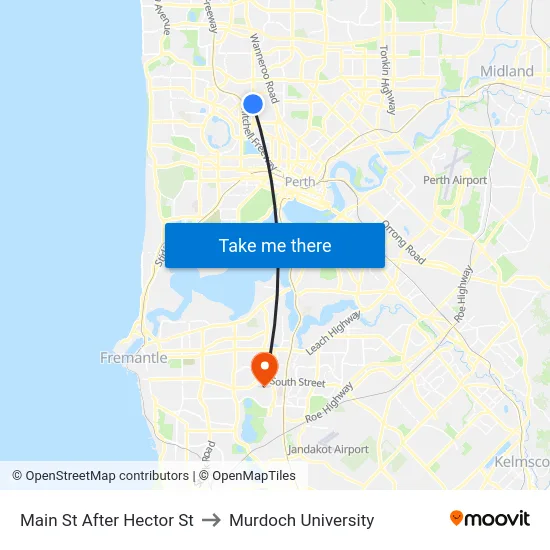 Main St After Hector St to Murdoch University map