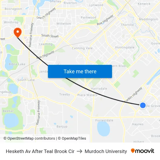 Hesketh Av After Teal Brook Cir to Murdoch University map