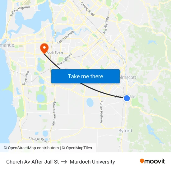 Church Av After Jull St to Murdoch University map