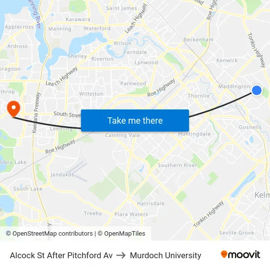 Alcock St After Pitchford Av to Murdoch University map