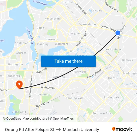 Orrong Rd After Felspar St to Murdoch University map