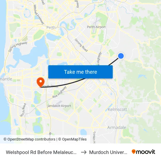 Welshpool Rd Before Melaleuca Rd to Murdoch University map