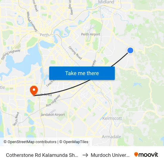 Cotherstone Rd Kalamunda Shs S4 to Murdoch University map