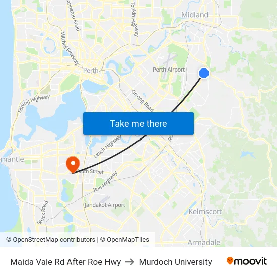 Maida Vale Rd After Roe Hwy to Murdoch University map