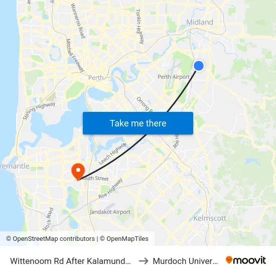 Wittenoom Rd After Kalamunda Rd to Murdoch University map