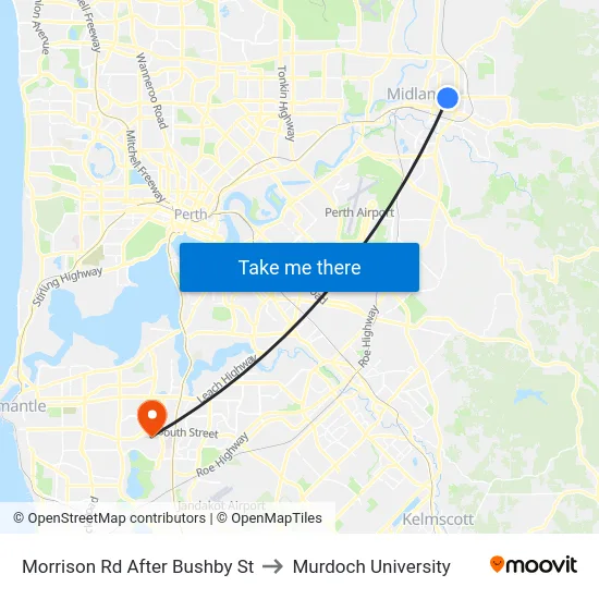 Morrison Rd After Bushby St to Murdoch University map