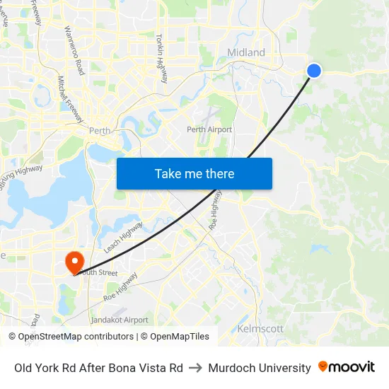 Old York Rd After Bona Vista Rd to Murdoch University map
