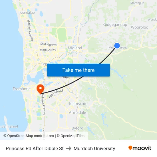 Princess Rd After Dibble St to Murdoch University map