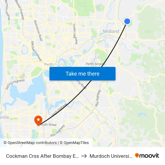 Cockman Crss After Bombay Ent to Murdoch University map