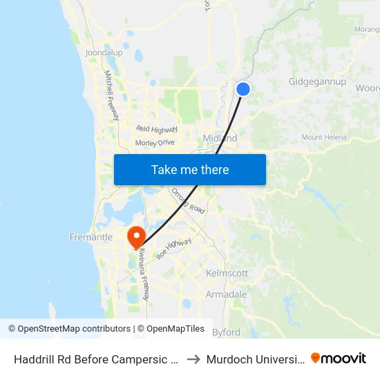 Haddrill Rd Before Campersic Rd to Murdoch University map
