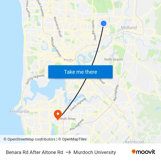 Benara Rd After Altone Rd to Murdoch University map