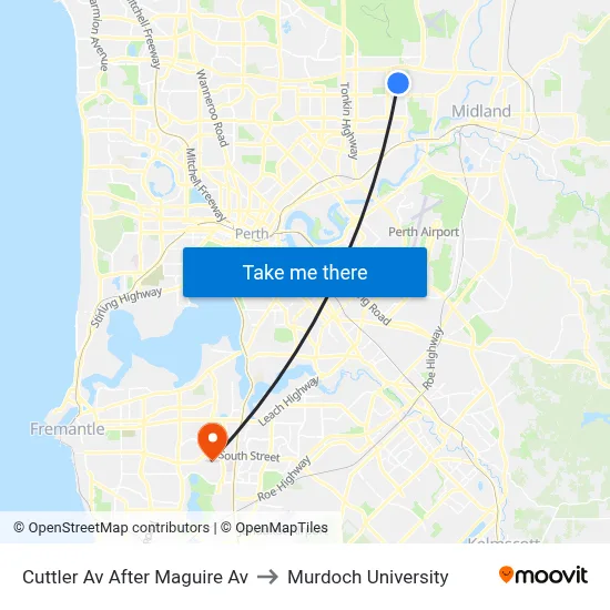 Cuttler Av After Maguire Av to Murdoch University map
