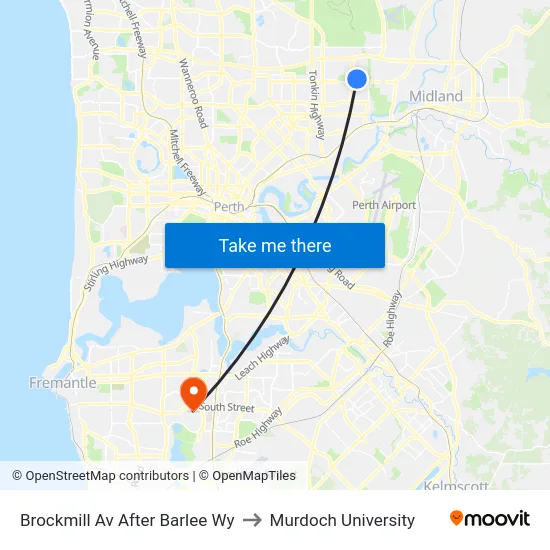 Brockmill Av After Barlee Wy to Murdoch University map