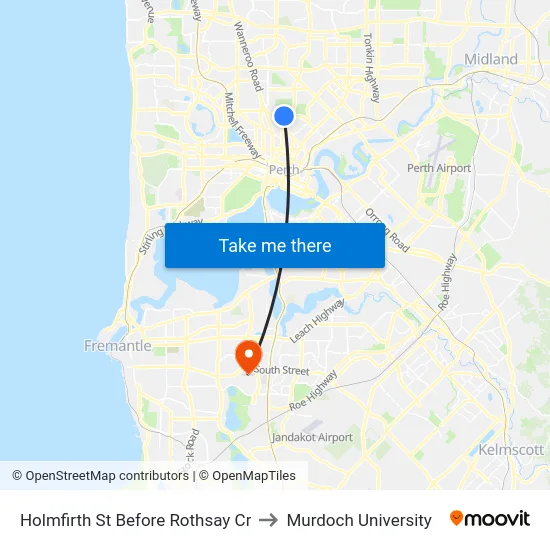 Holmfirth St Before Rothsay Cr to Murdoch University map