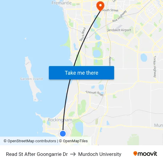 Read St After Goongarrie Dr to Murdoch University map
