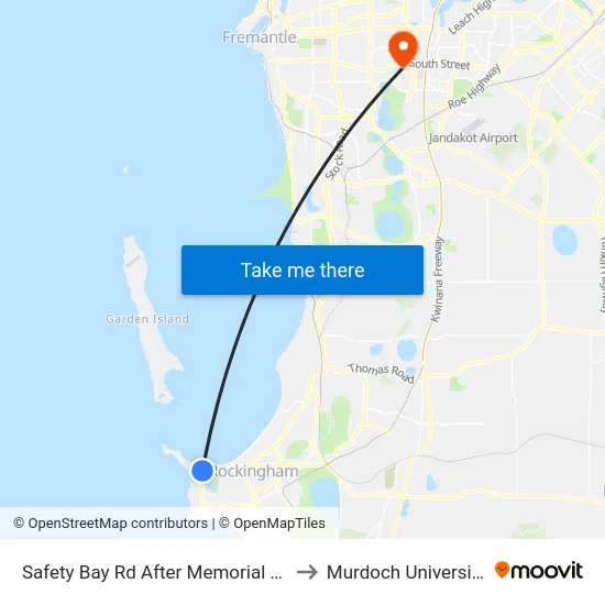 Safety Bay Rd After Memorial Dr to Murdoch University map