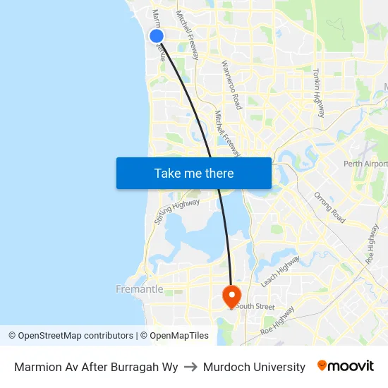 Marmion Av After Burragah Wy to Murdoch University map