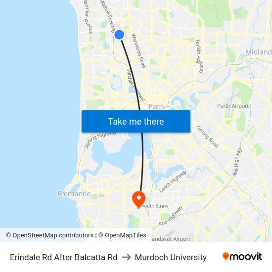 Erindale Rd After Balcatta Rd to Murdoch University map