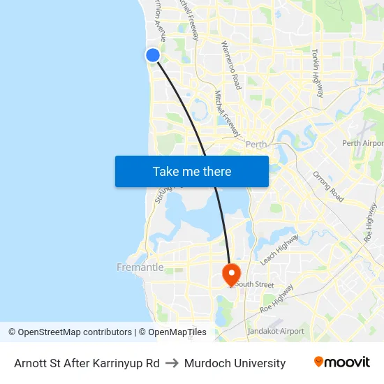 Arnott St After Karrinyup Rd to Murdoch University map