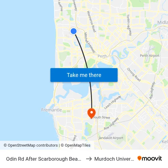 Odin Rd After Scarborough Beach Rd to Murdoch University map