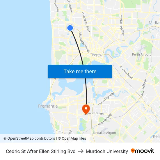 Cedric St After Ellen Stirling Bvd to Murdoch University map