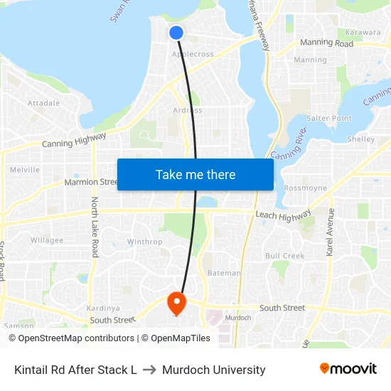 Kintail Rd After Stack L to Murdoch University map