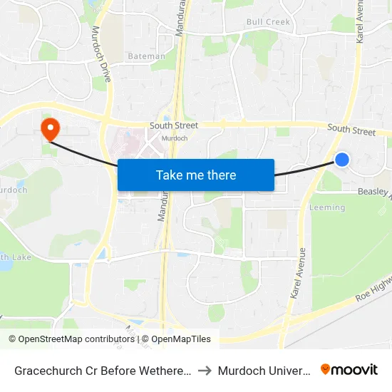Gracechurch Cr Before Wethered St to Murdoch University map