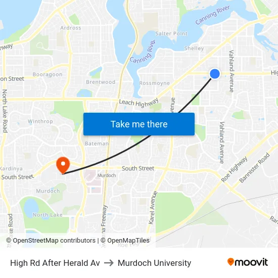High Rd After Herald Av to Murdoch University map