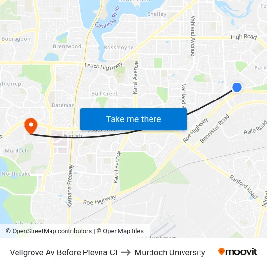 Vellgrove Av Before Plevna Ct to Murdoch University map