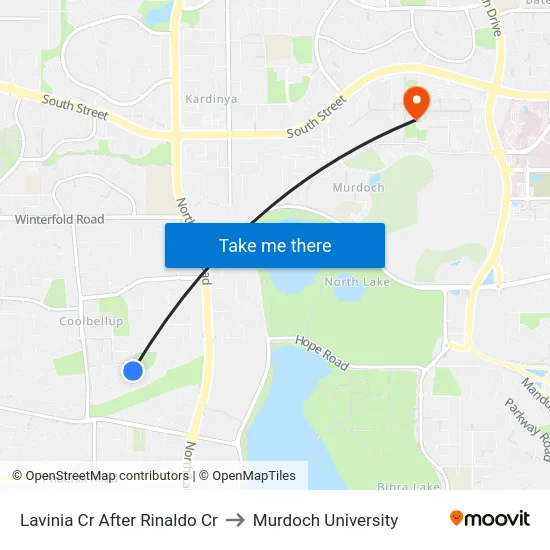 Lavinia Cr After Rinaldo Cr to Murdoch University map