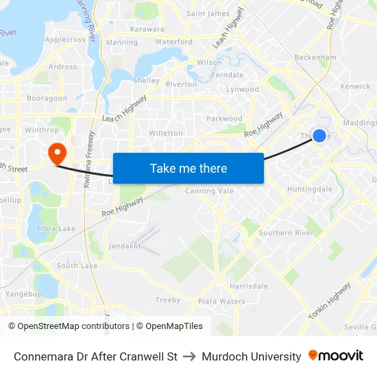 Connemara Dr After Cranwell St to Murdoch University map