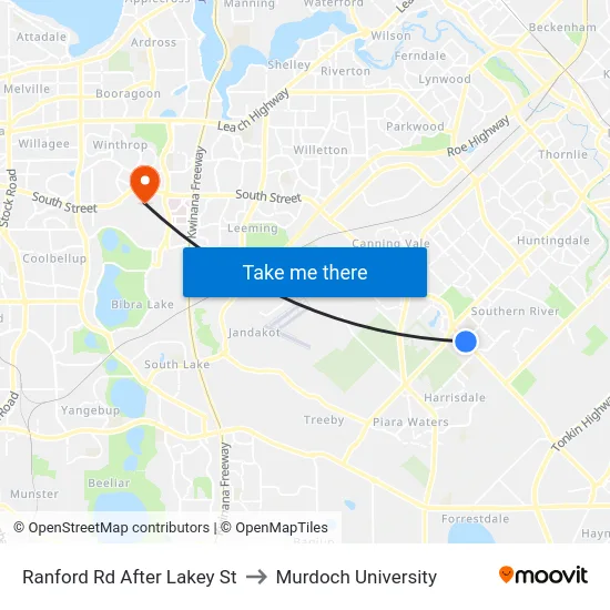 Ranford Rd After Lakey St to Murdoch University map